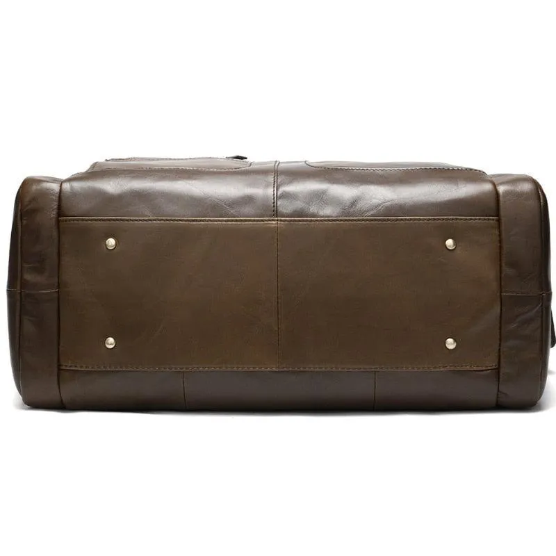 High Quality Soft Leather Travel Duffel Bag Weekender