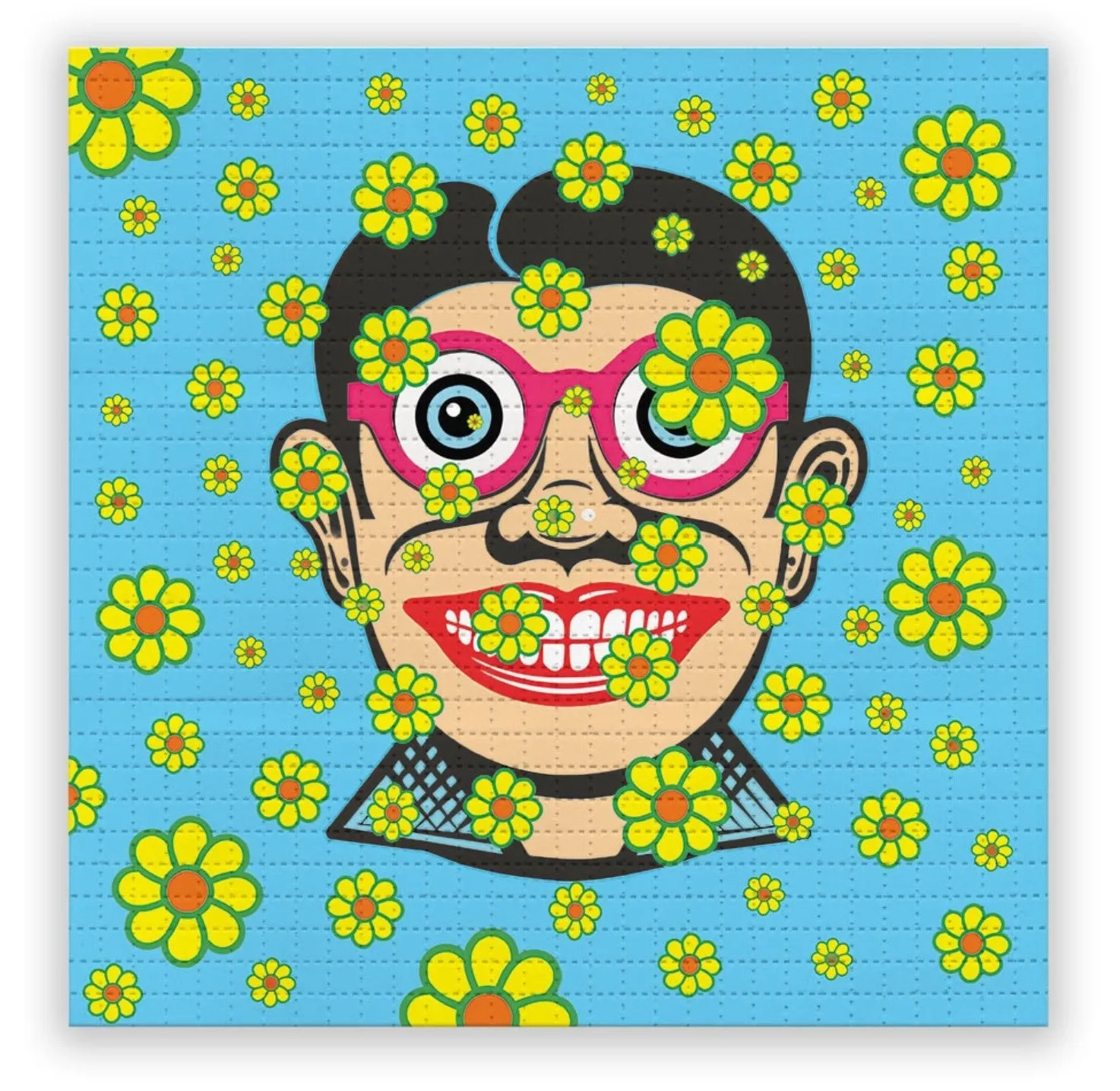 Johnny Face- Flower Child Blotter Paper Archival Print by John Van Hamersveld