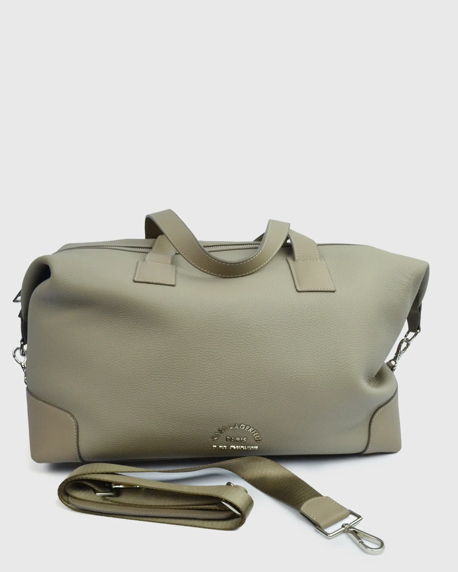 KARL LAGERFELD 815900-410 SAND CALF LEATHER OVERNIGHT BAG