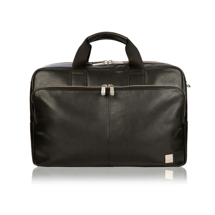 Knomo Amesbury Black Leather Luxury Laptop Bag