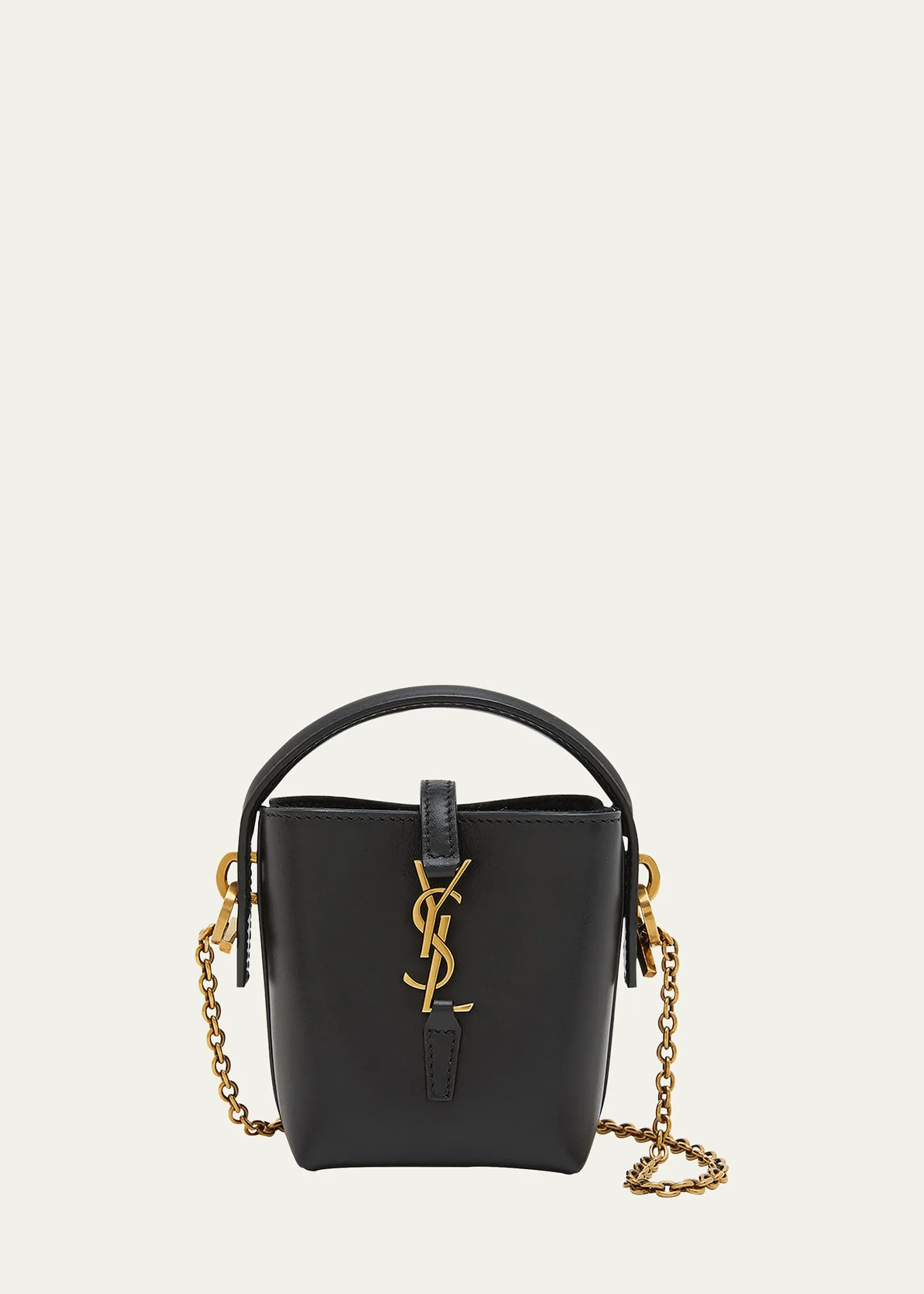 Le 37 Micro YSL Leather Bucket Bag