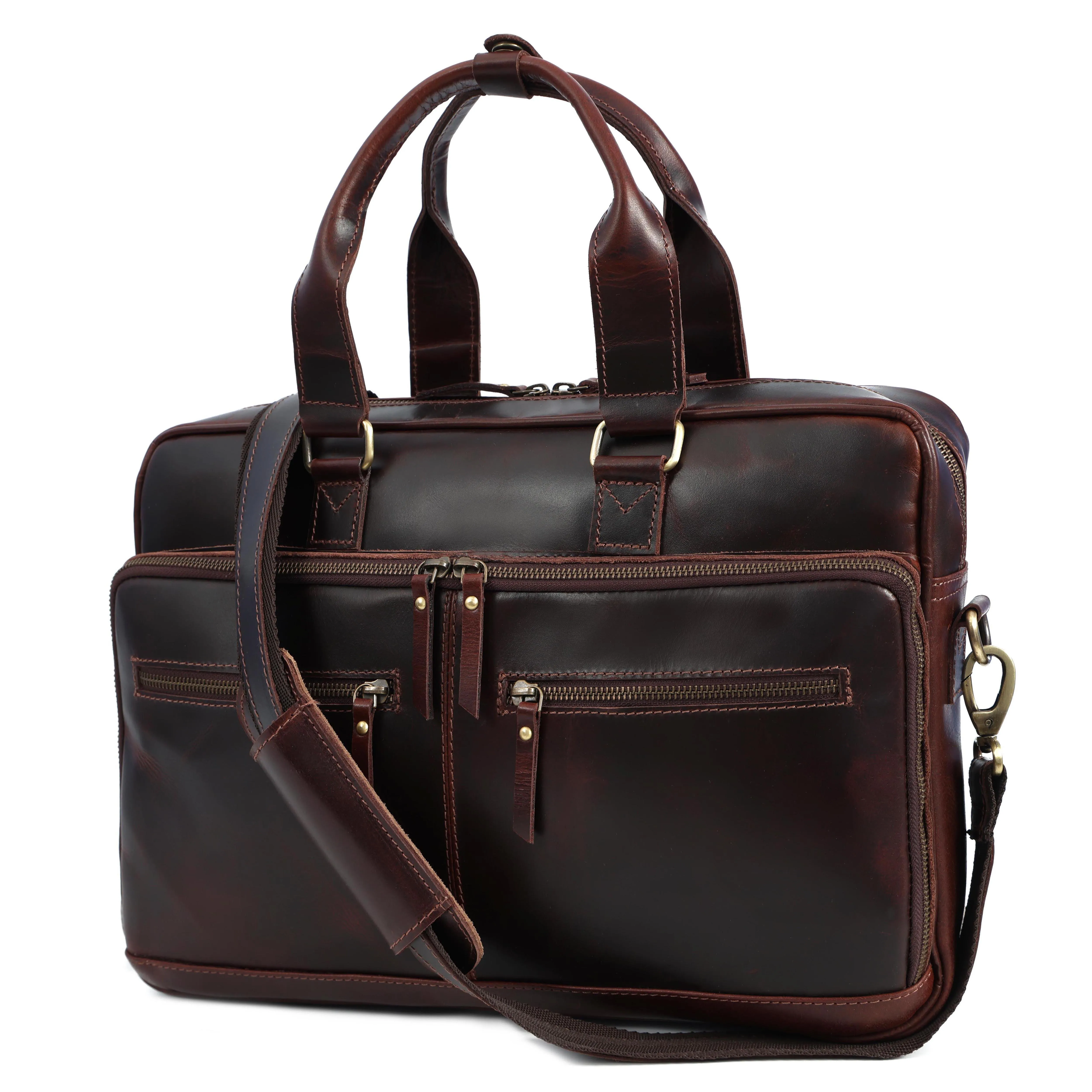 Leather Briefcase for 16-Inch Laptop