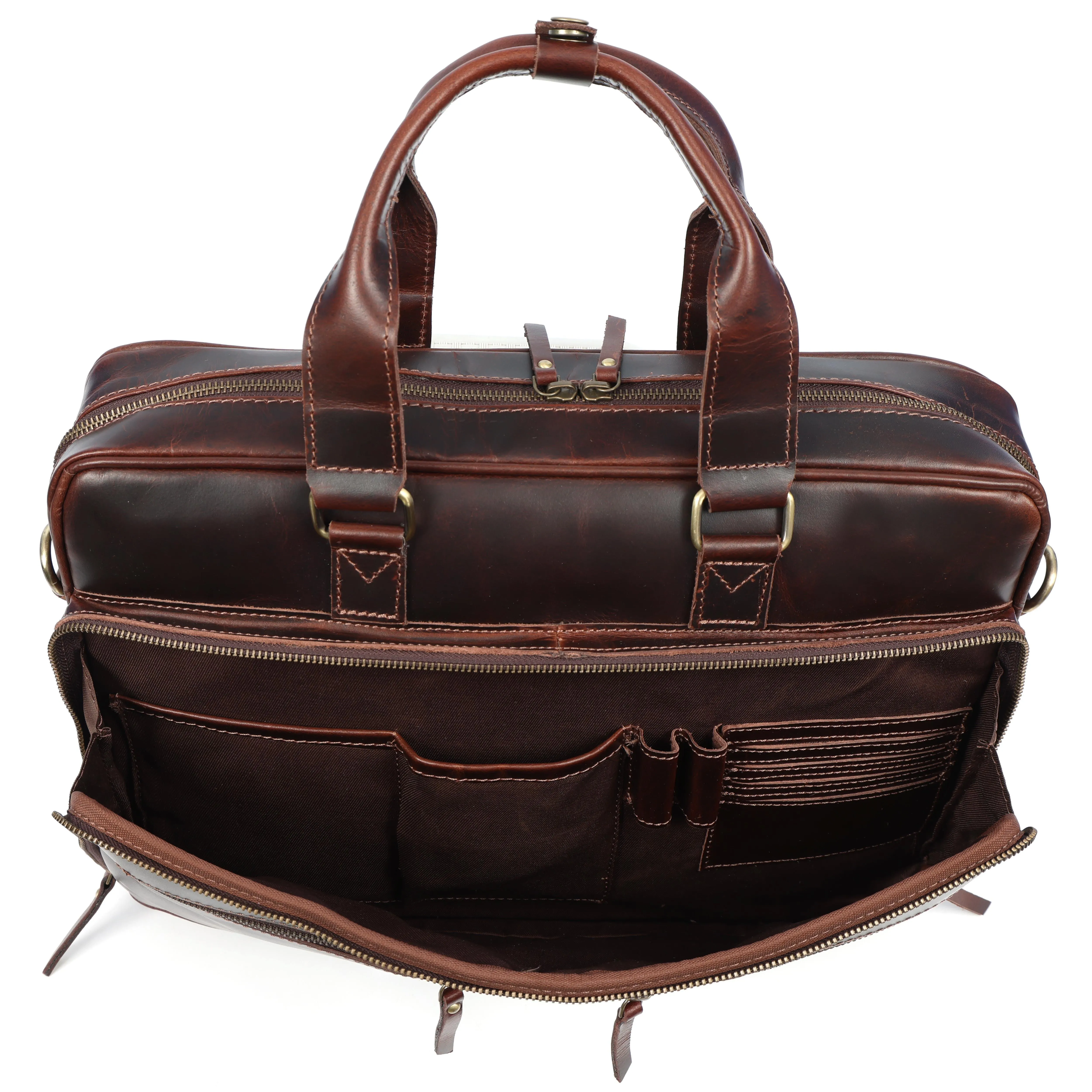 Leather Briefcase for 16-Inch Laptop