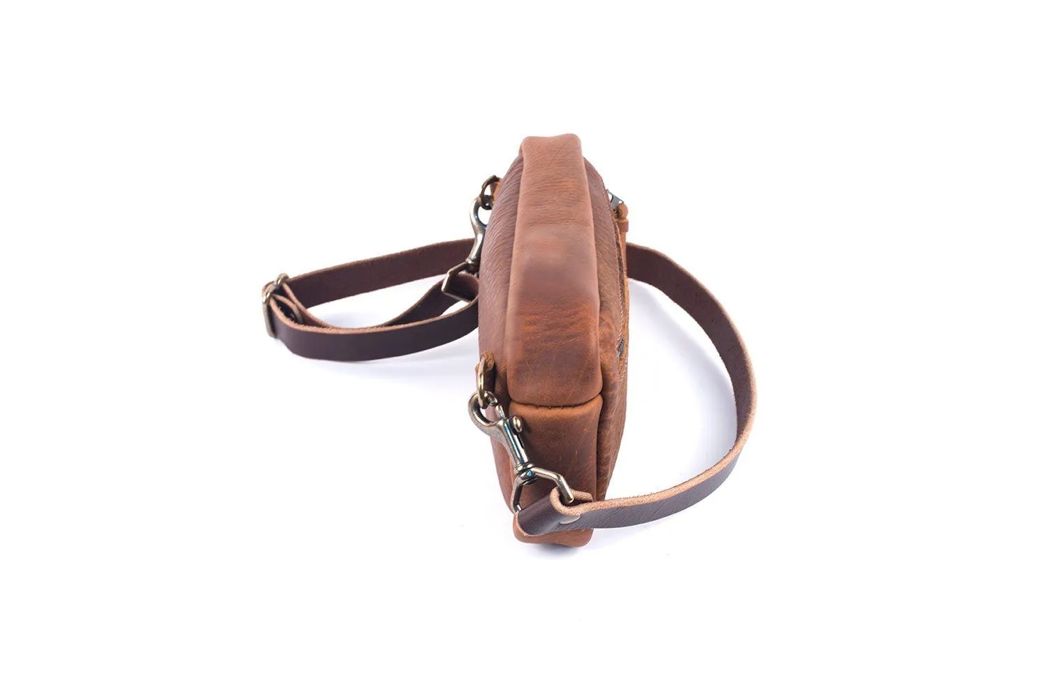 LEATHER FANNY PACK / LEATHER WAIST BAG - CRANBERRY