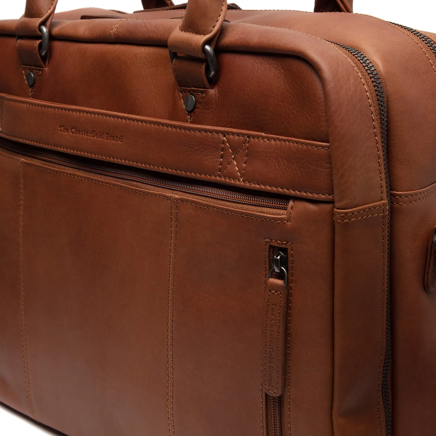 Leather Laptop Bag - The Chesterfield Brand Boston Cognac