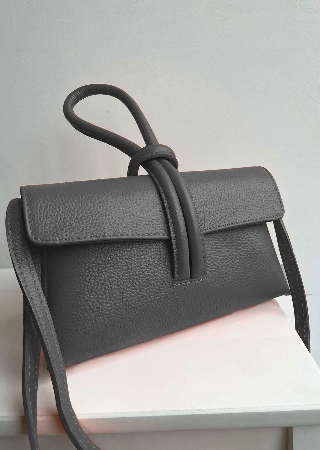 Loop Handle Leather  Bag