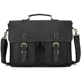 Luxury Genuine Leather Briefcase Laptop Bag Vintage Shoulder Bag