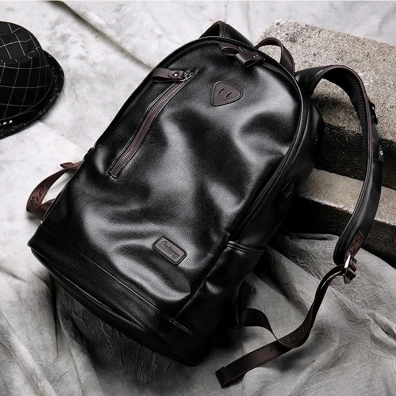 Luxury Leather Waterproof Backpack