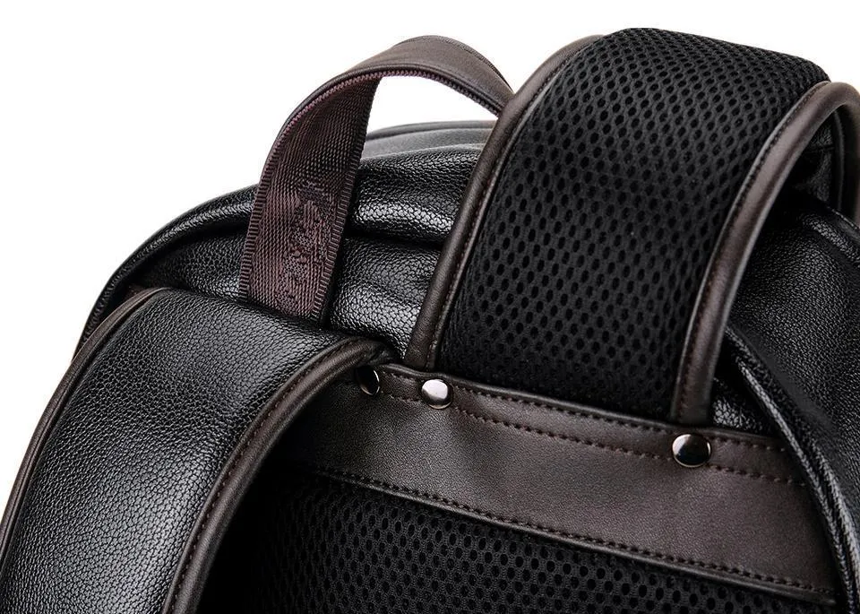 Luxury Leather Waterproof Backpack