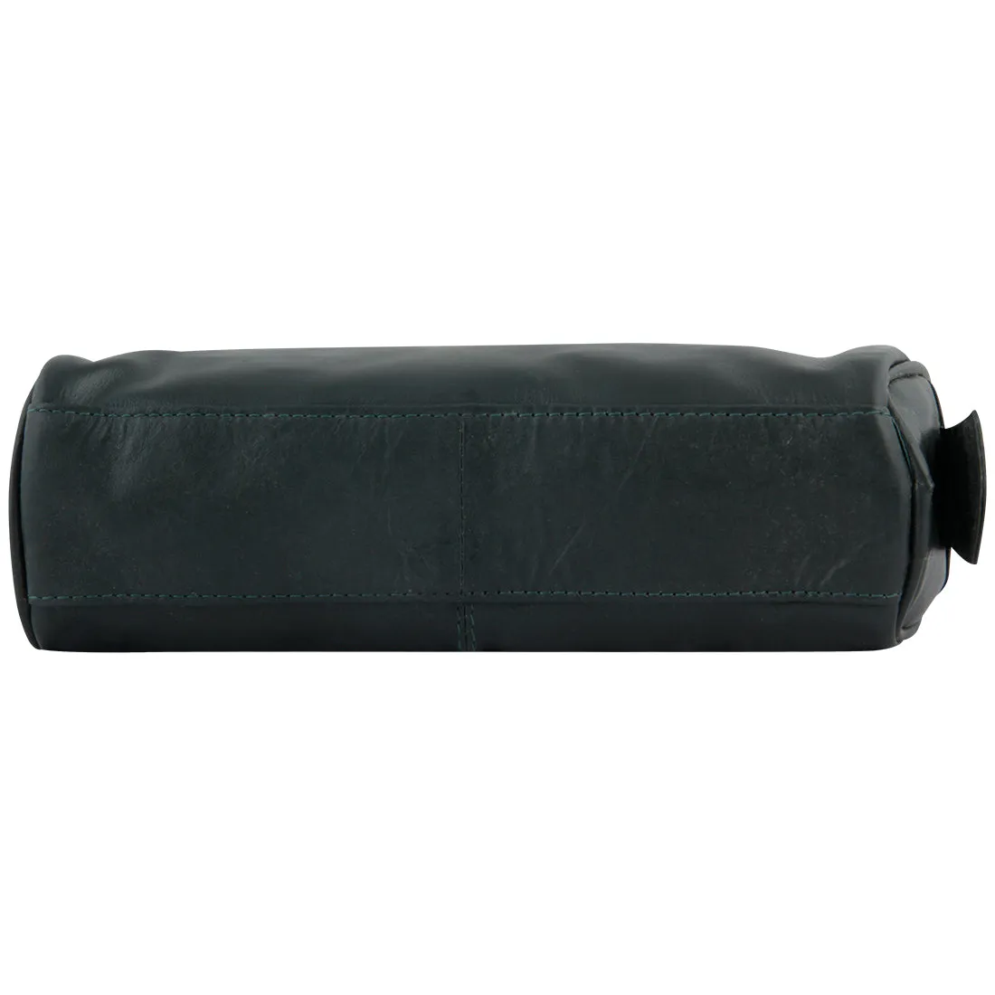 Malia Olive Leather Wash Bag for Men and Women