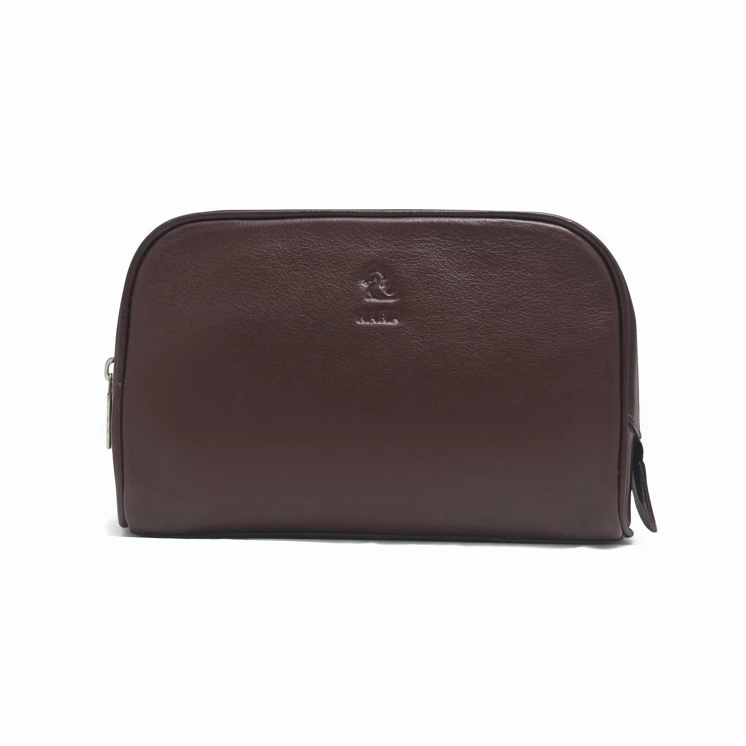 Malia Olive Leather Wash Bag for Men and Women