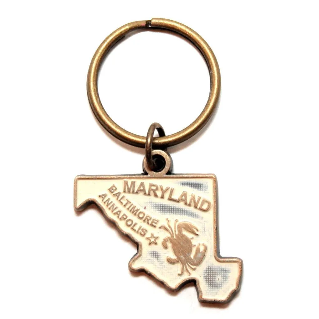 Maryland State Keychain - High Quality Thick Metal Key Ring