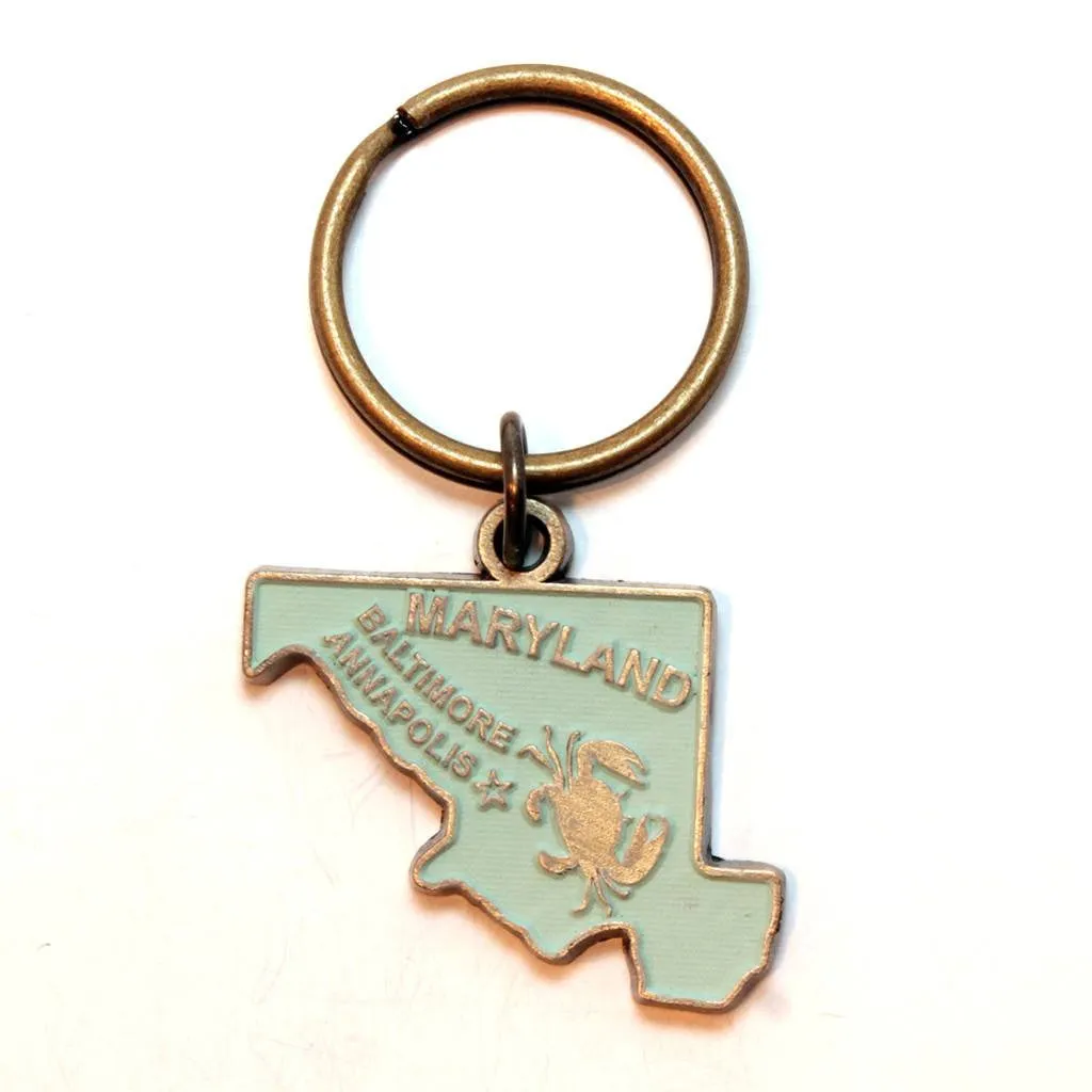 Maryland State Keychain - High Quality Thick Metal Key Ring