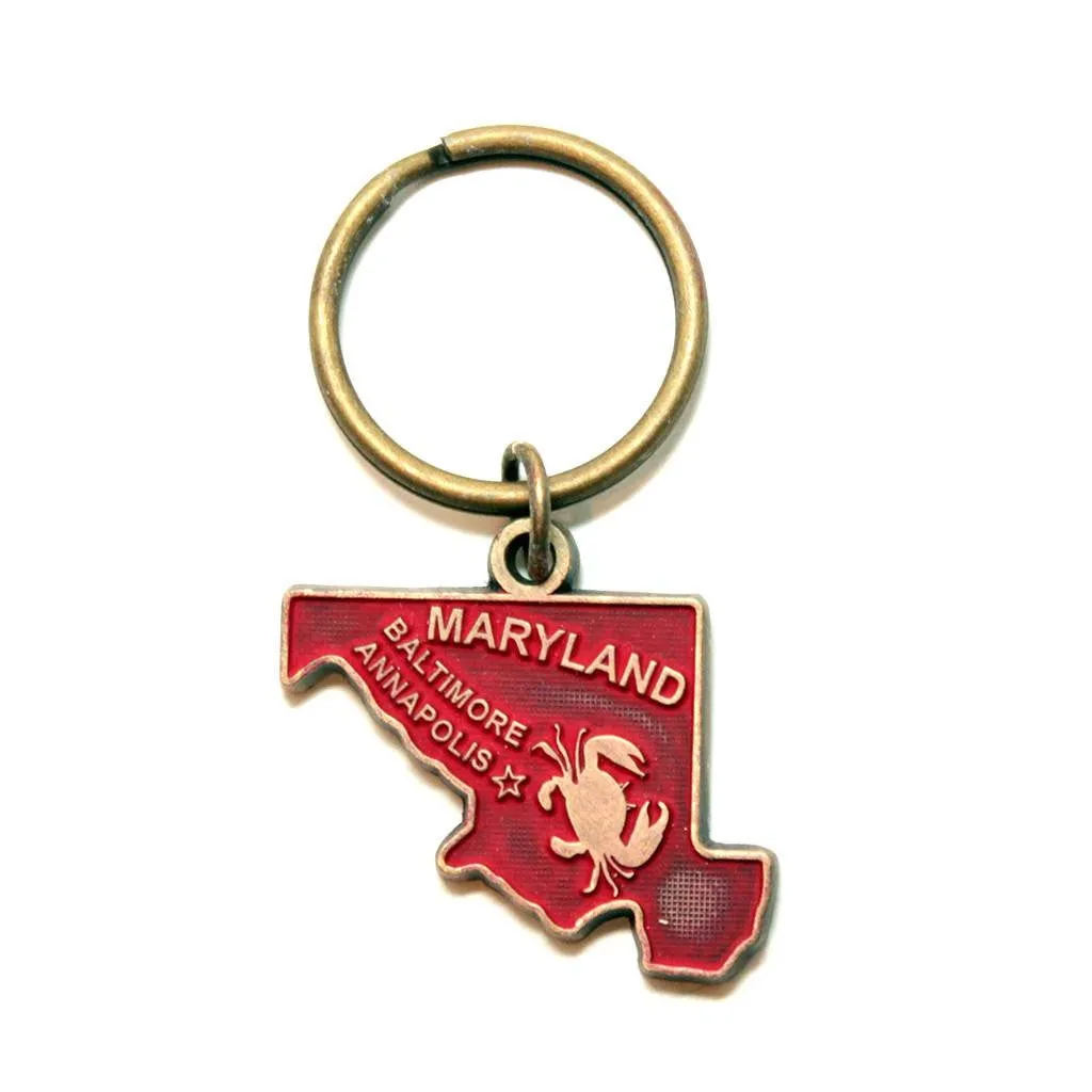 Maryland State Keychain - High Quality Thick Metal Key Ring