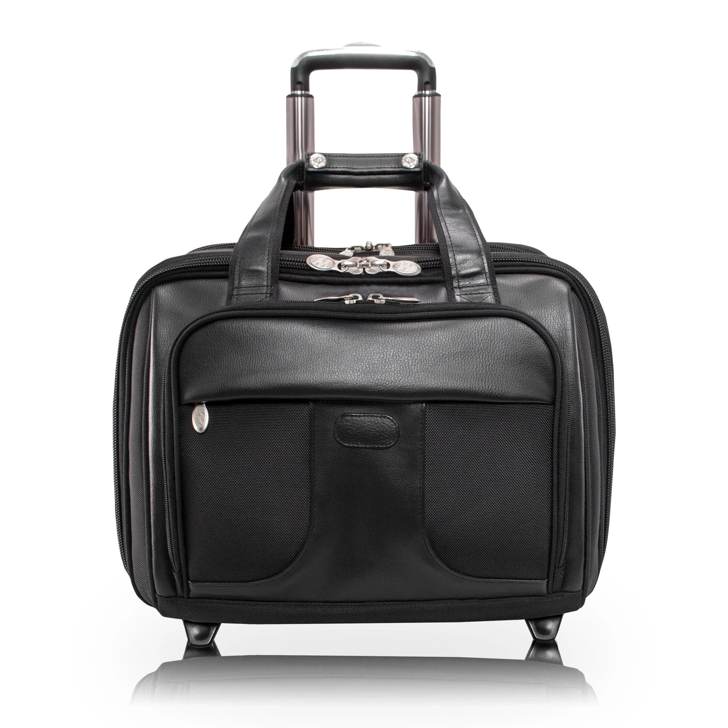 McKlein CHICAGO 17" Nylon Patented Detachable -Wheeled Laptop Overnight with Removable Briefcase