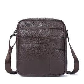 Men Original Leather Dark Brown Vintage Style Shoulder Strap Bag