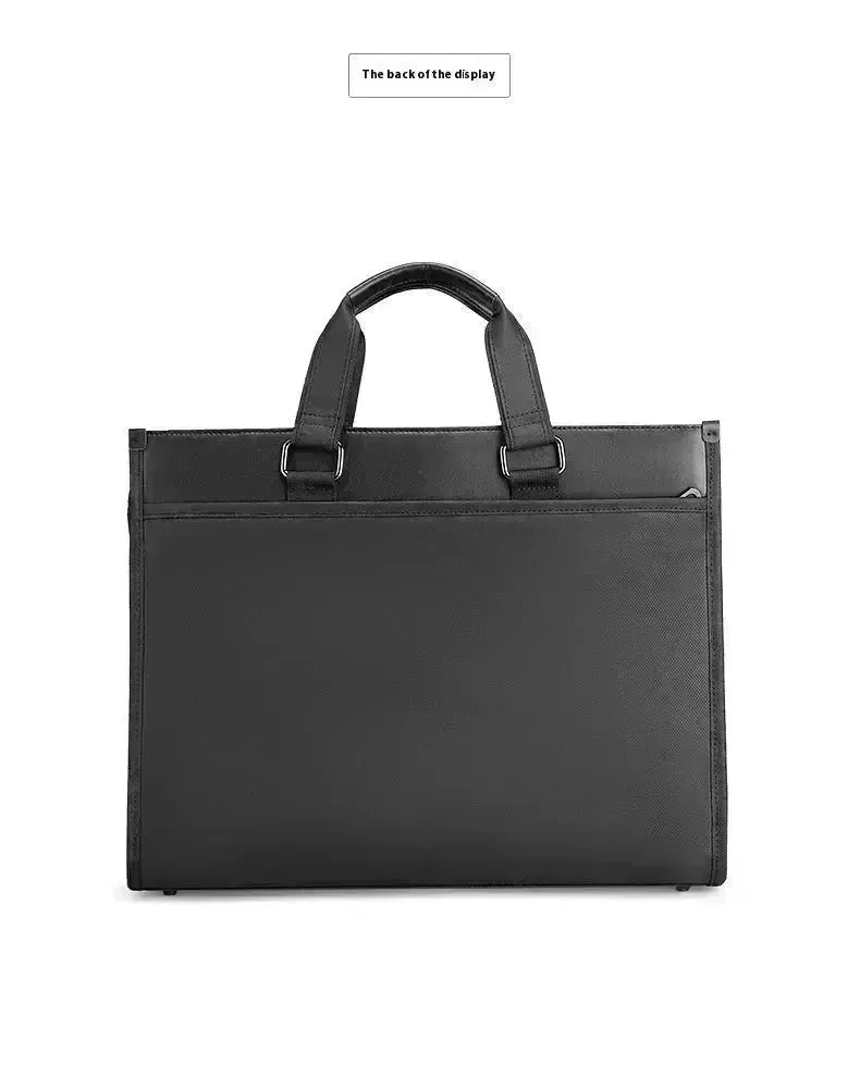 Men's Business Handheld Notebook Computer Best Leather Black Briefcase