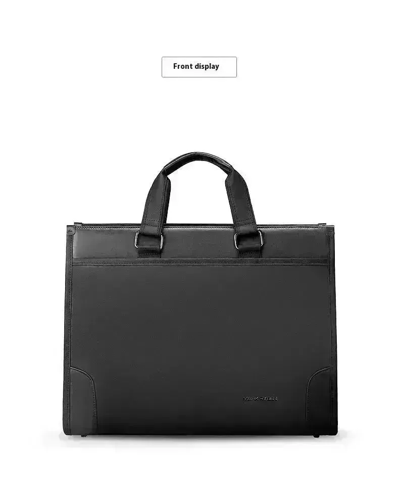 Men's Business Handheld Notebook Computer Best Leather Black Briefcase