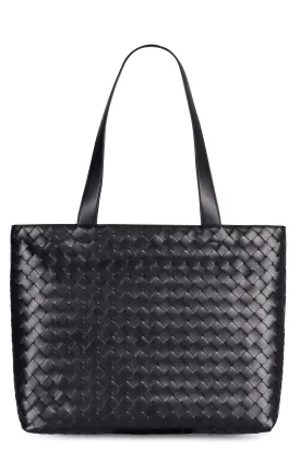 Men's Small Intrecciato Zipped Tote in Black | 795628V2HL1 Color 8838