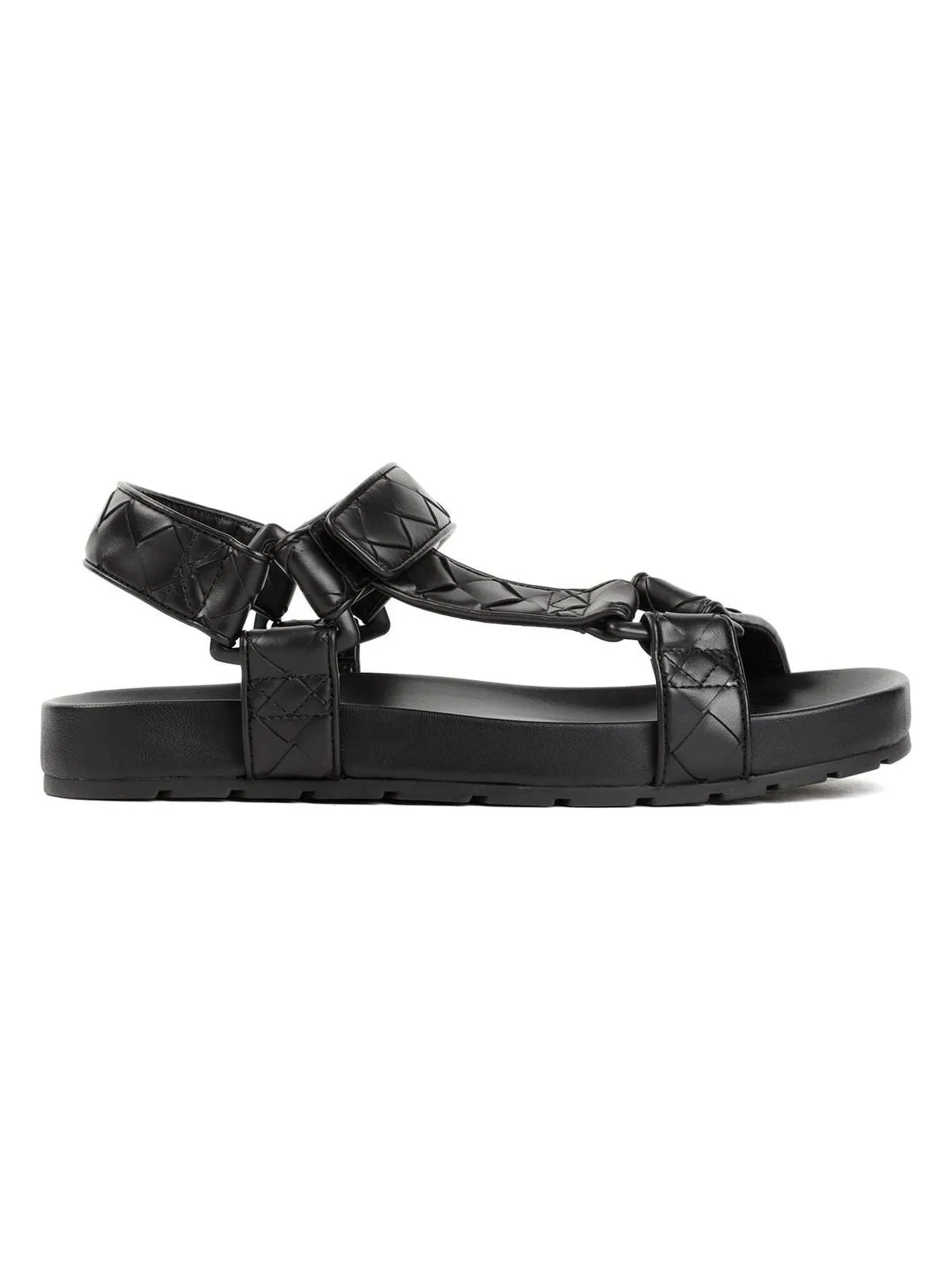 Men's Trip Leather Sandals in Black | Size 42 | 775305V3HB0 Color 1000