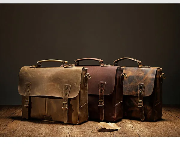 Men's Vintage Leather Business Briefcase