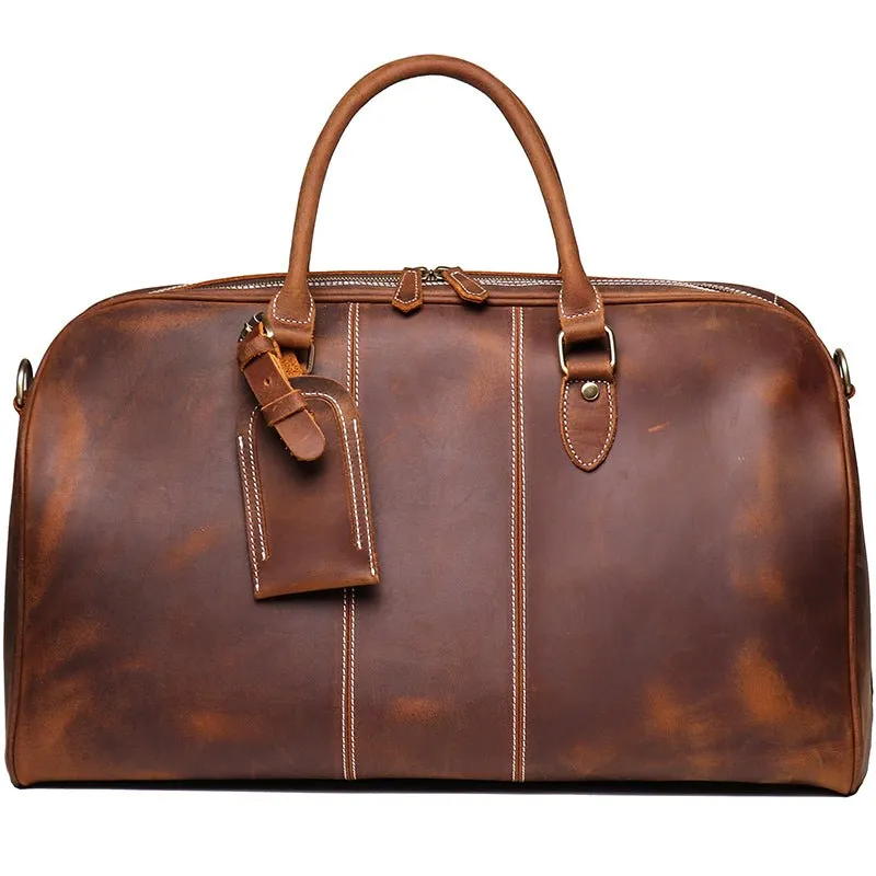 Mens/ Womens Travel Weekender Leather Duffel Bag