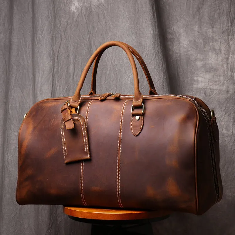 Mens/ Womens Travel Weekender Leather Duffel Bag