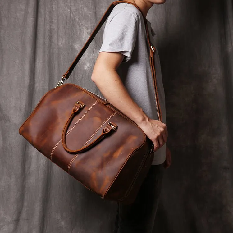 Mens/ Womens Travel Weekender Leather Duffel Bag