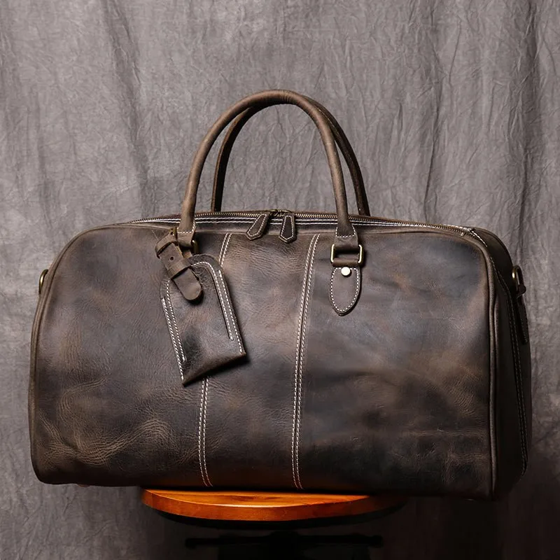 Mens/ Womens Travel Weekender Leather Duffel Bag