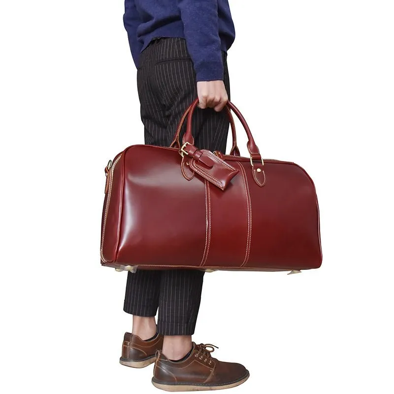 Mens/ Womens Travel Weekender Leather Duffel Bag