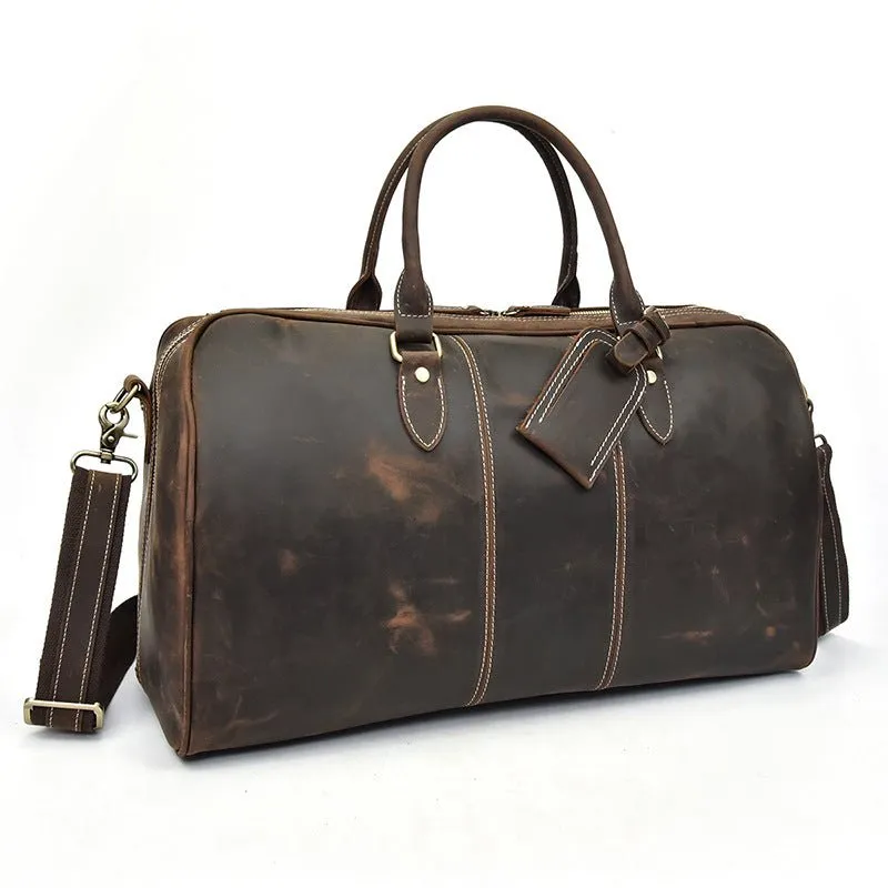 Mens/ Womens Travel Weekender Leather Duffel Bag