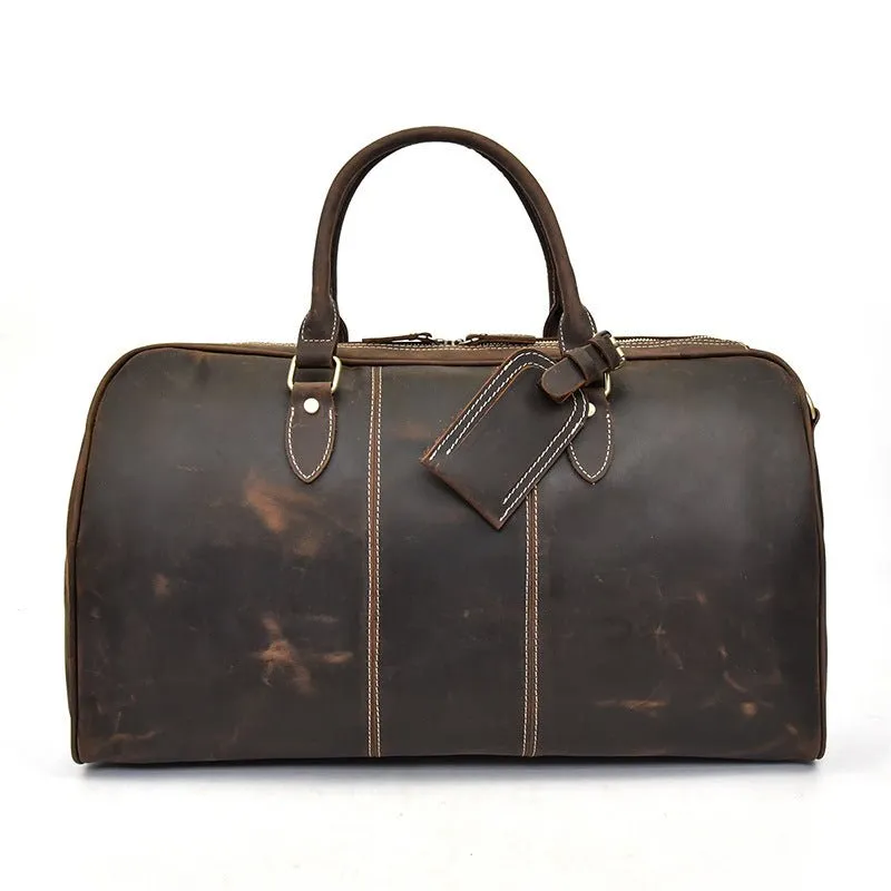 Mens/ Womens Travel Weekender Leather Duffel Bag