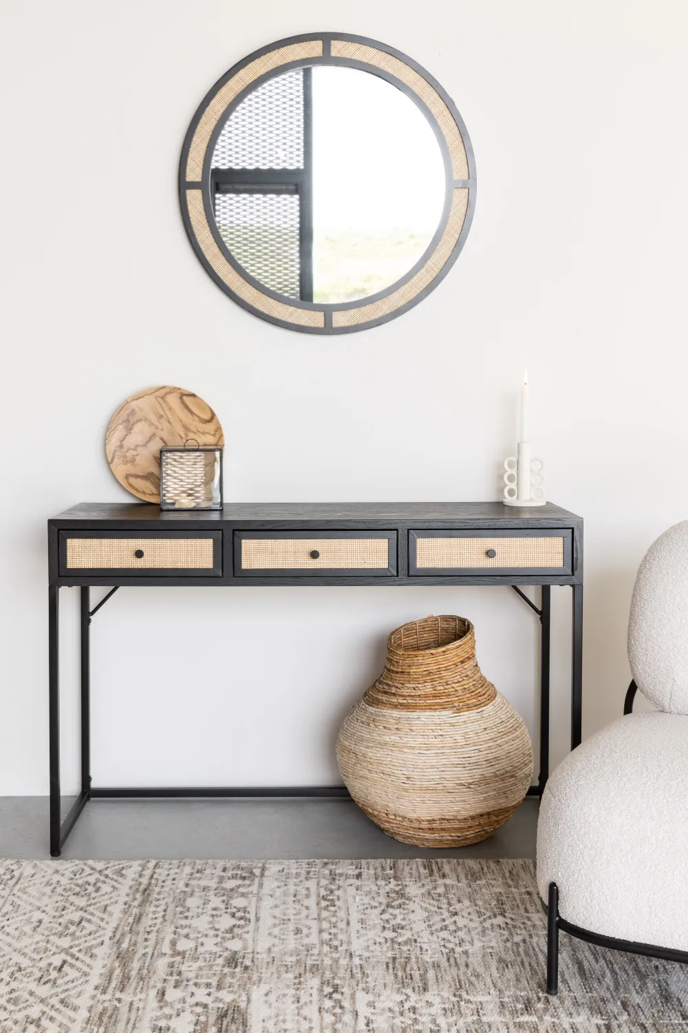 Modern Black Wood Console Table | DF Guuji