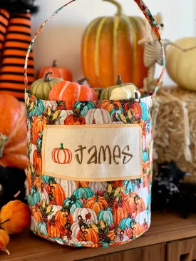 Multi Pumpkins Trick or Treat Bag, Custom Halloween Bucket