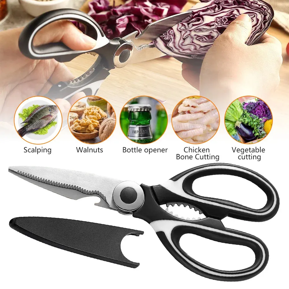 Multifunctional Stainless Steel Kitchen Scissors