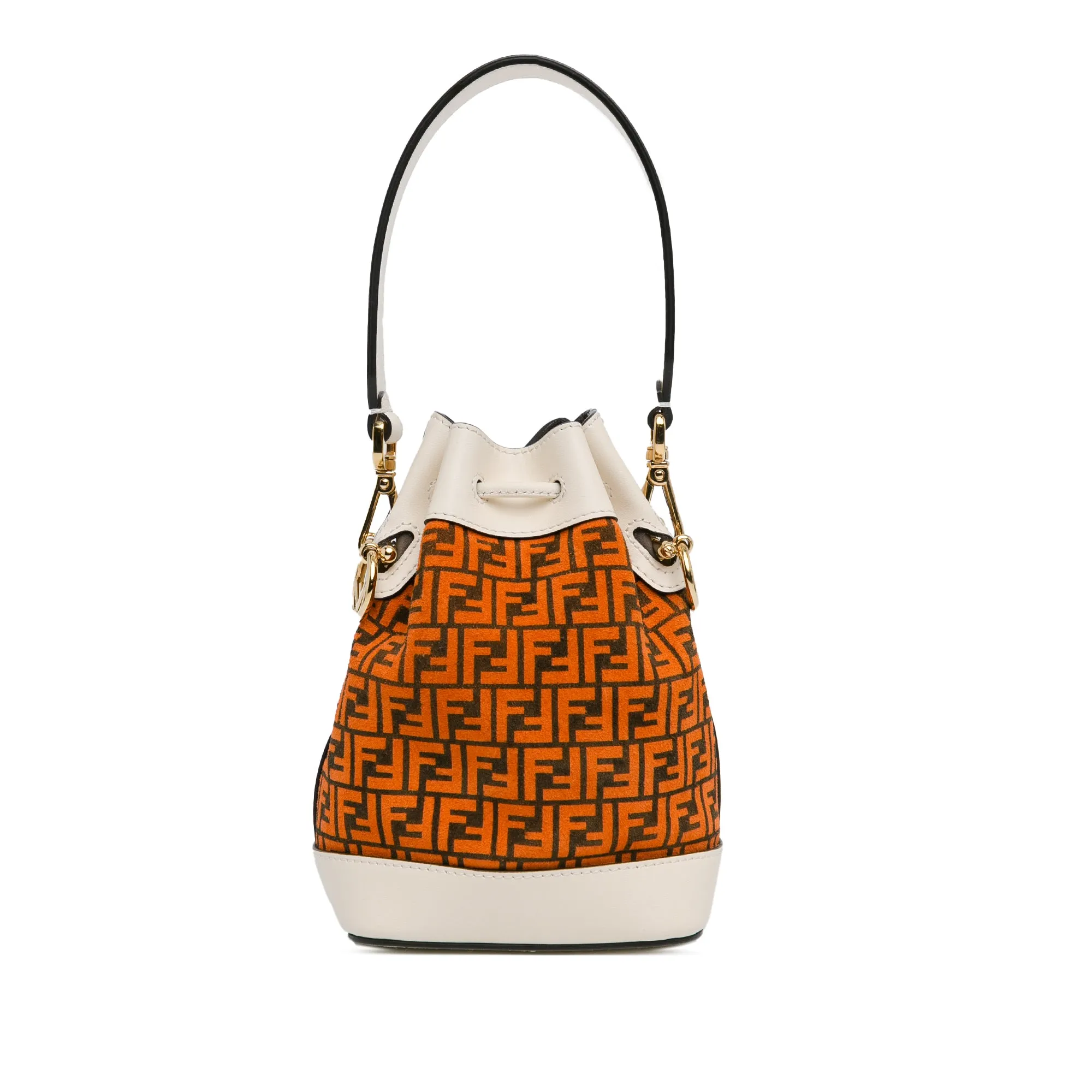 Orange Fendi Mini Zucca Suede F is Fendi Mon Tresor Bucket