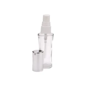 Perfume Glass Bottle Conical 100ml with White Pump Metallic Silver Overcap SW280-100