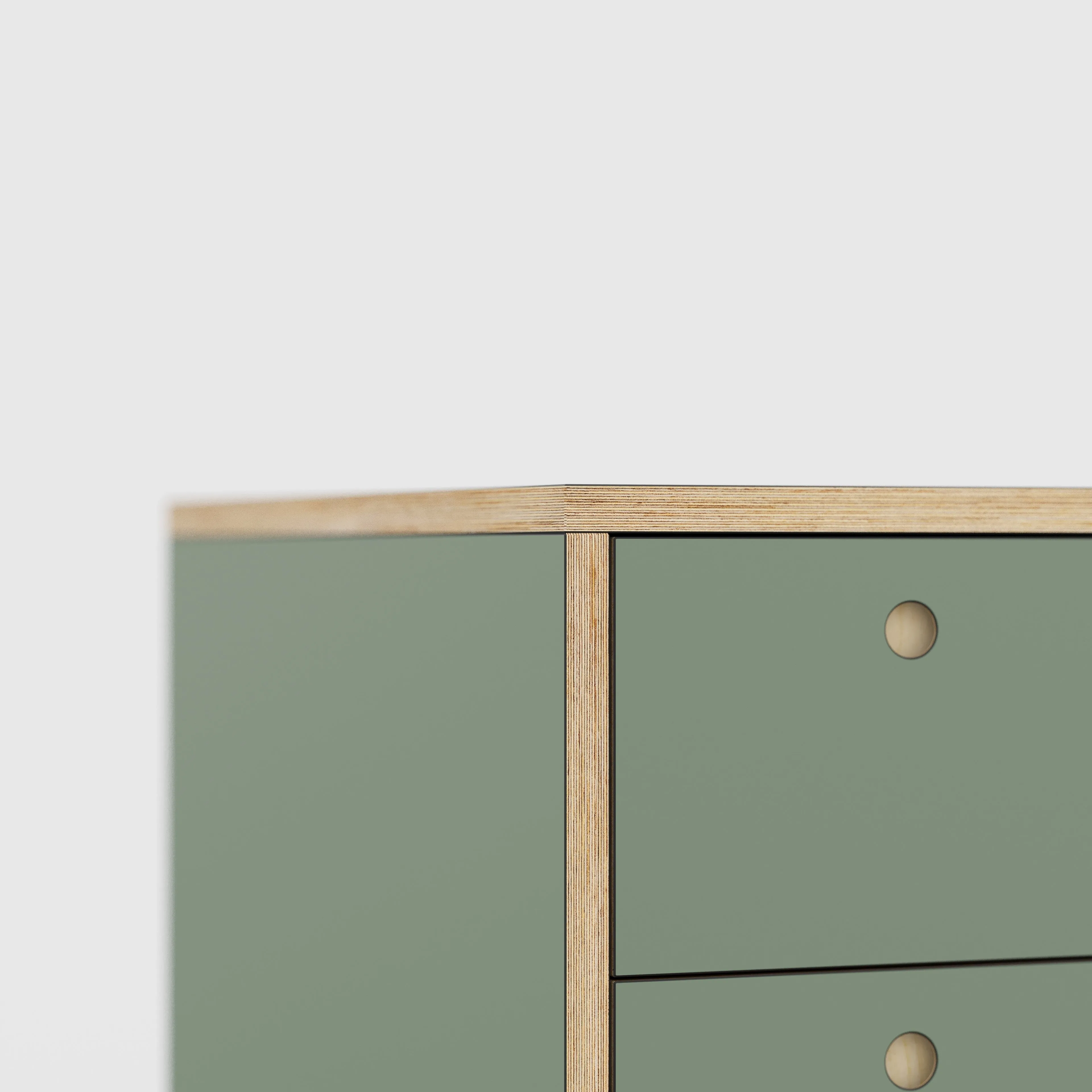 Plywood Desk with Storage Type 1 LH - Drawers - Formica Green Slate - 1600(w) x 800(d) x 750(h)