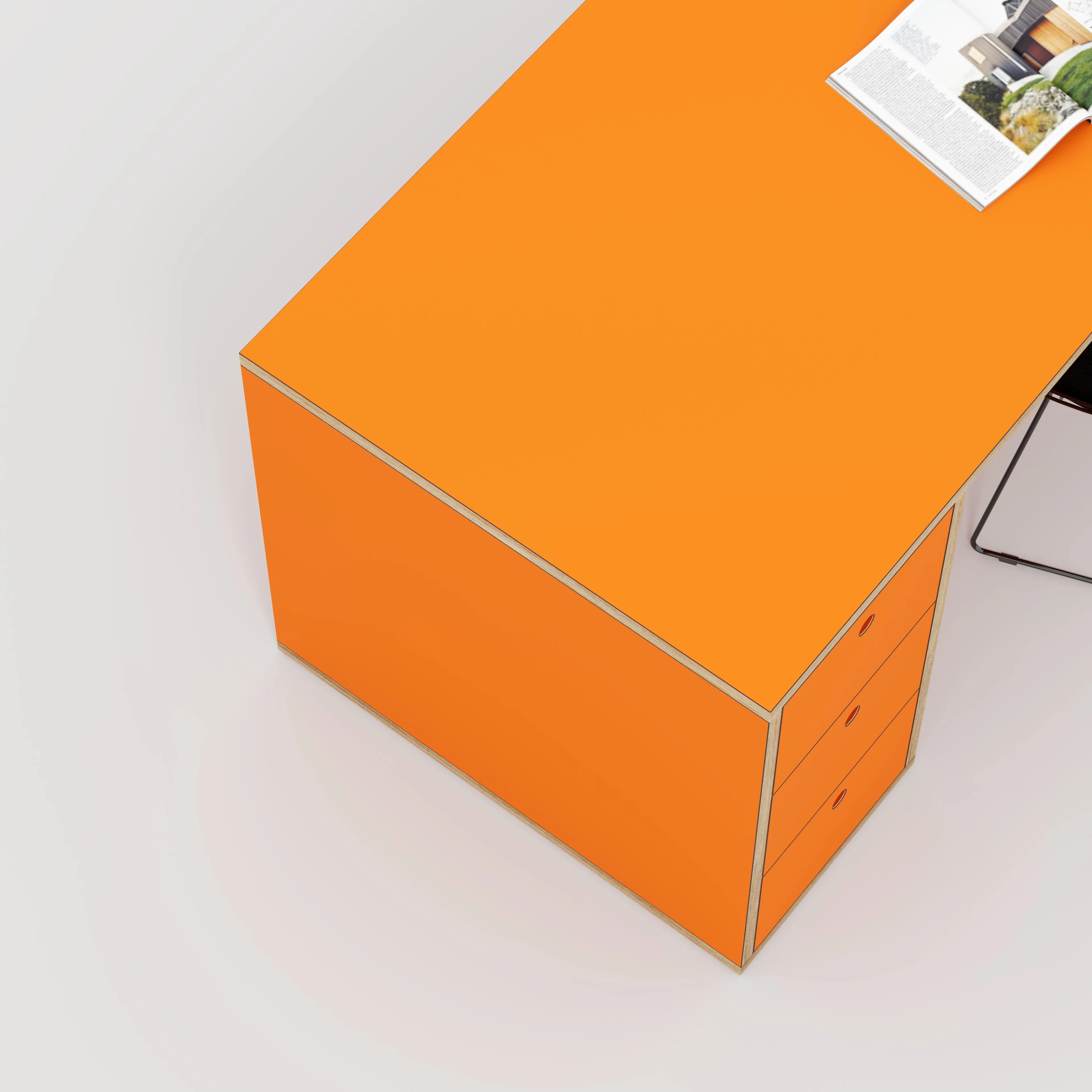 Plywood Desk with Storage Type 2 - Drawers - Formica Levante - 1600(w) x 800(d) x 750(h)