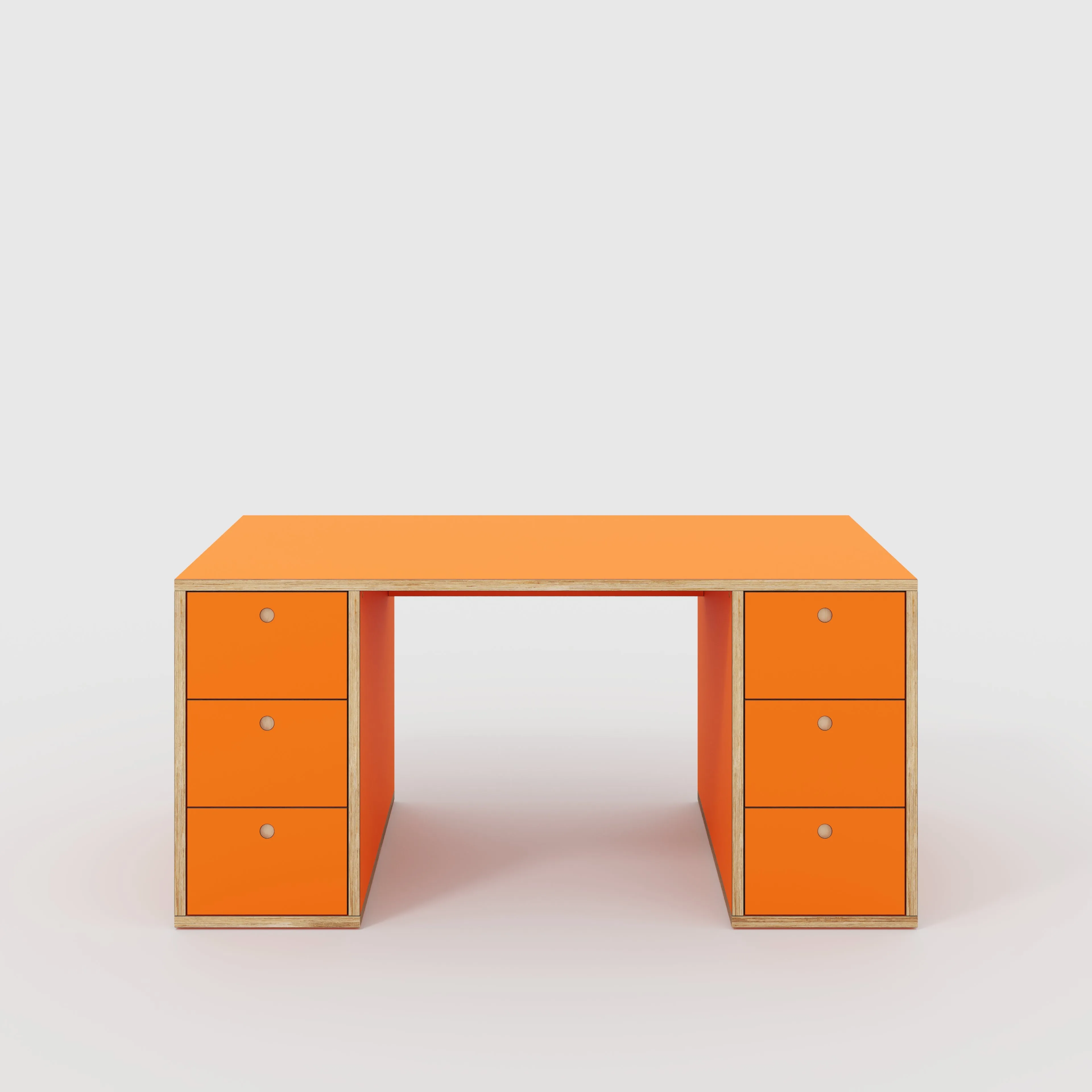 Plywood Desk with Storage Type 2 - Drawers - Formica Levante - 1600(w) x 800(d) x 750(h)