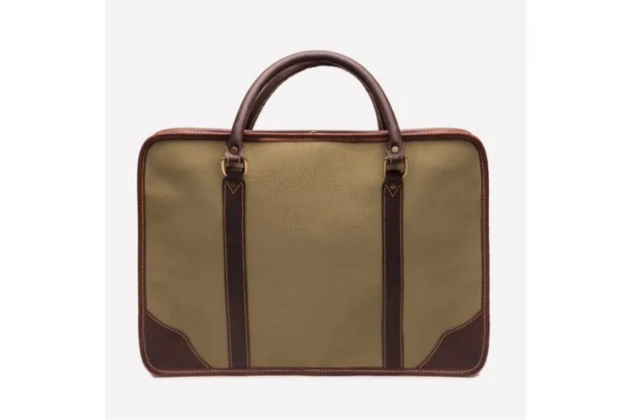 Putney Canvas Briefcase - Olive