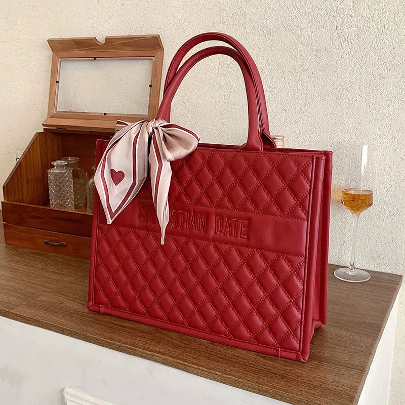 Quilted Fancy Niche Style One-Shoulder Versatile Handbags