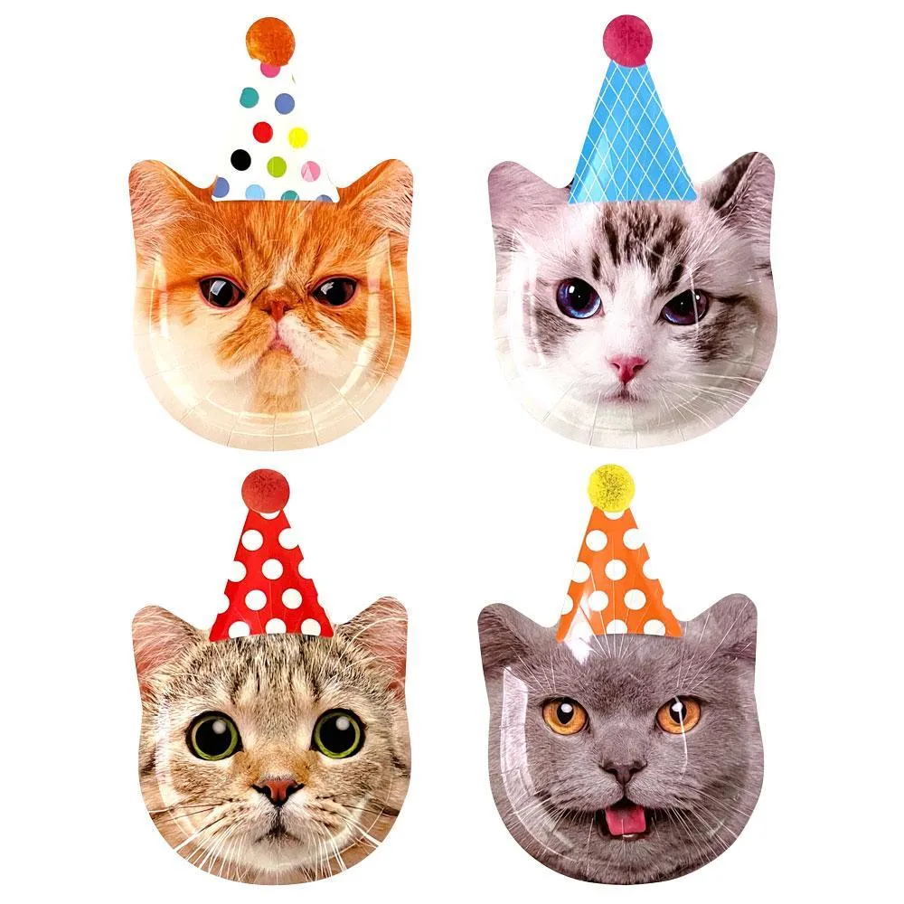 Rainbow Moments Shaped Paper Plates 8pk - Party Cats