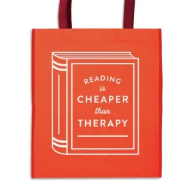 Reading is Cheaper Than Therapy Reusable Shopping Bag by Galison