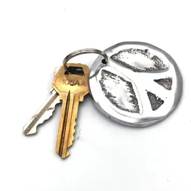 Recycled Aluminum Peace Sign Keychain