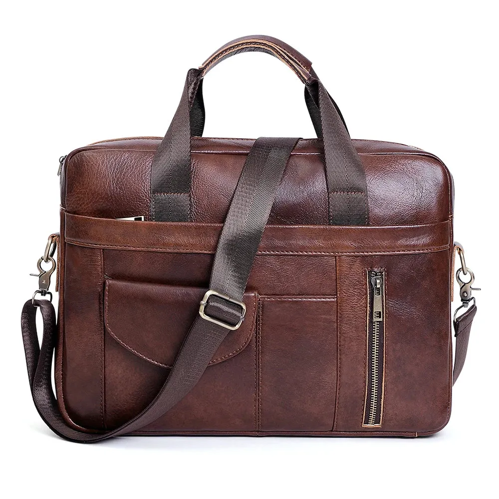 Retro Genuine Leather Laptop Briefcase