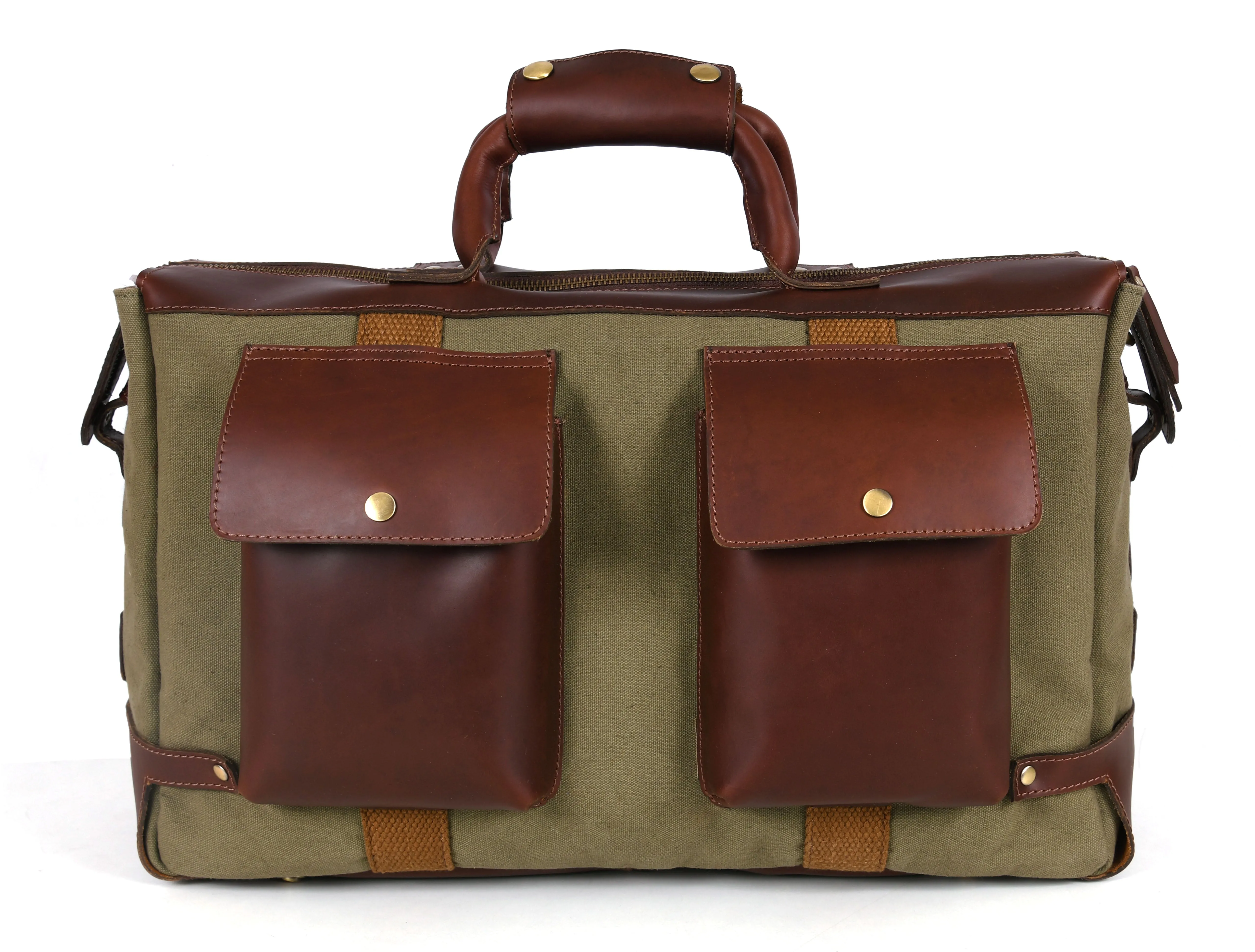 Salinas Leather Canvas Travel - Green