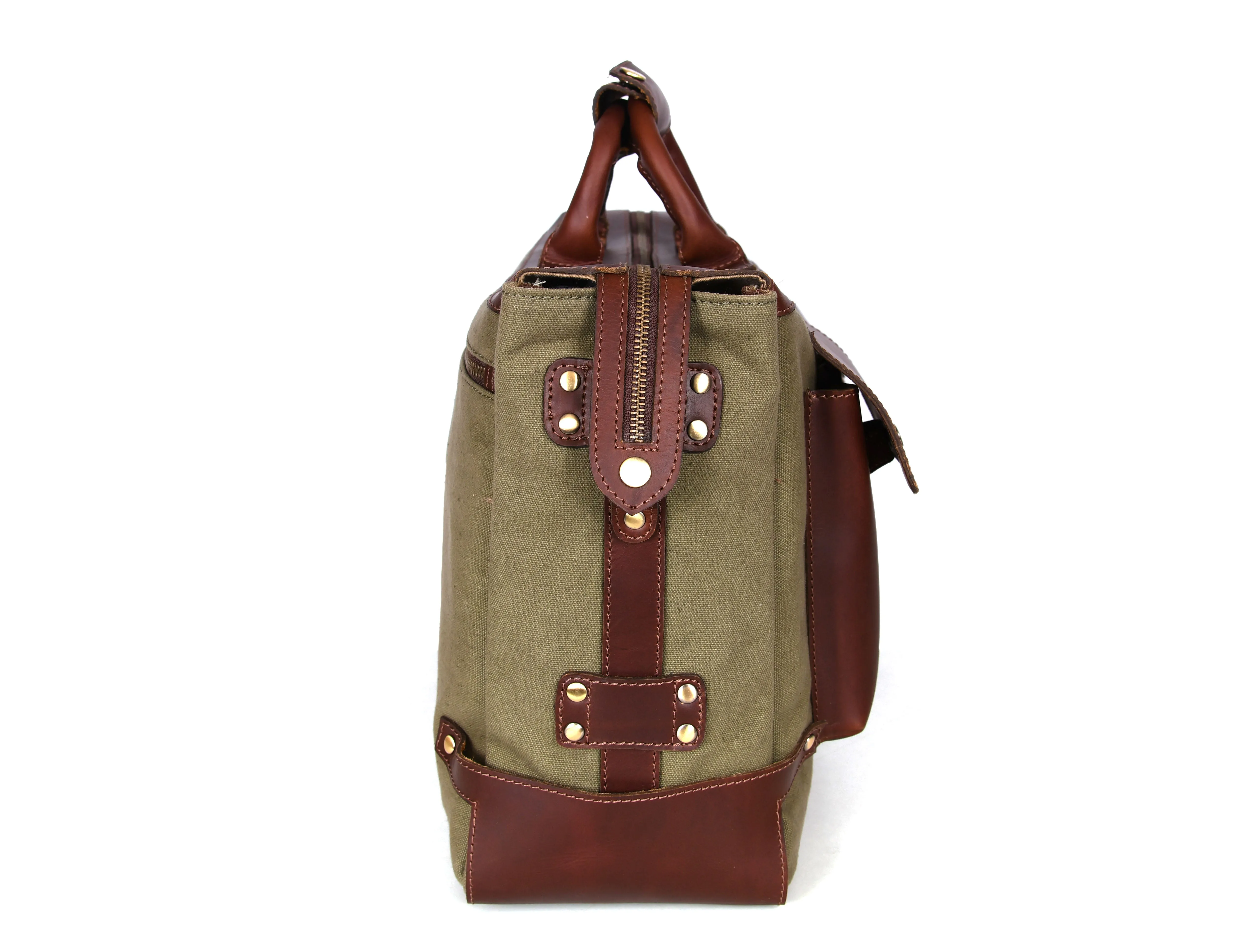 Salinas Leather Canvas Travel - Green