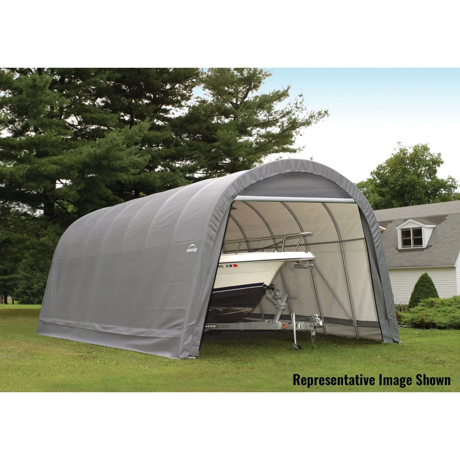 ShelterLogic | ShelterCoat 15 x 28 ft. Wind and Snow Rated Garage Round Gray STD