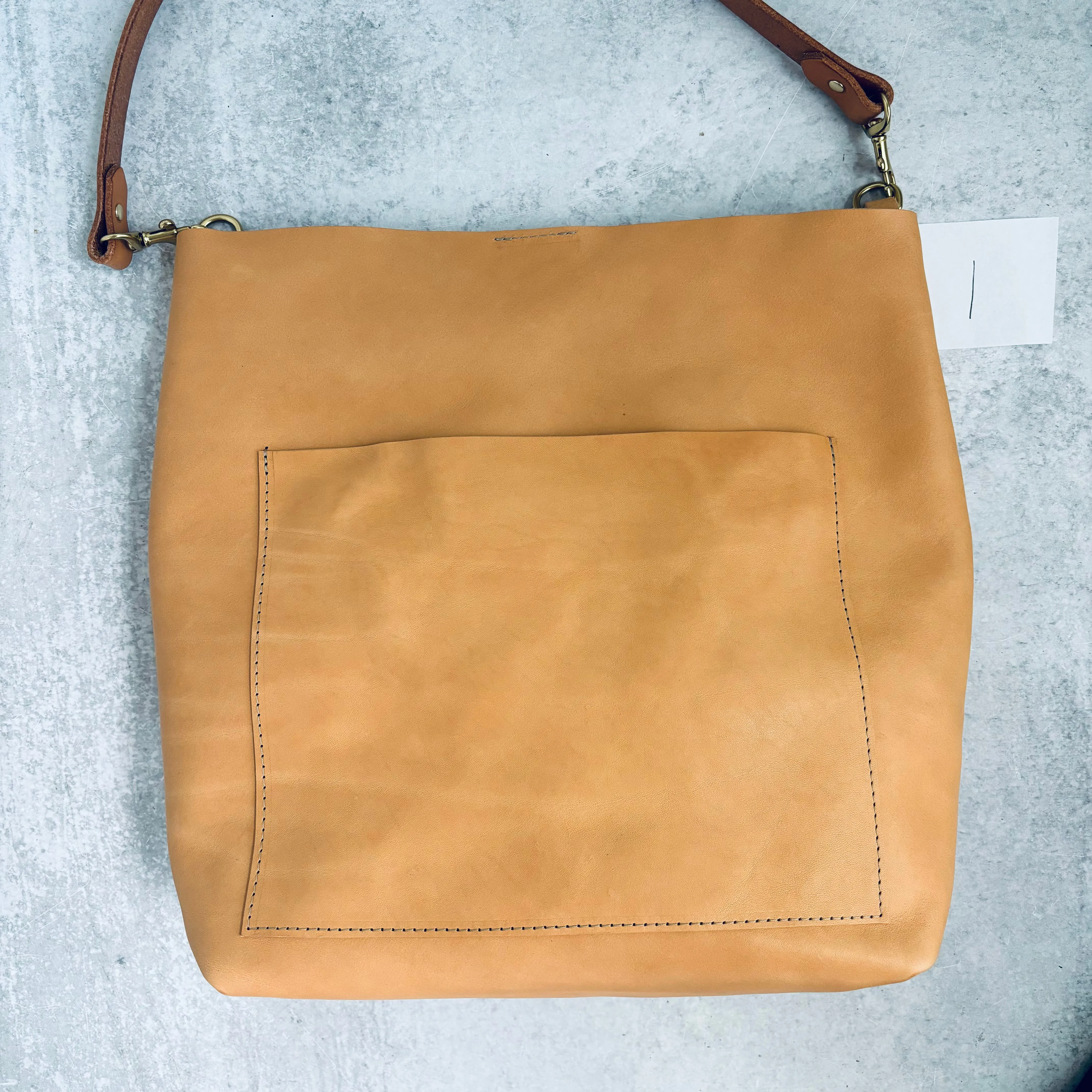 Summer Seconds Sale - Leather Day Bag - Beige No. 1